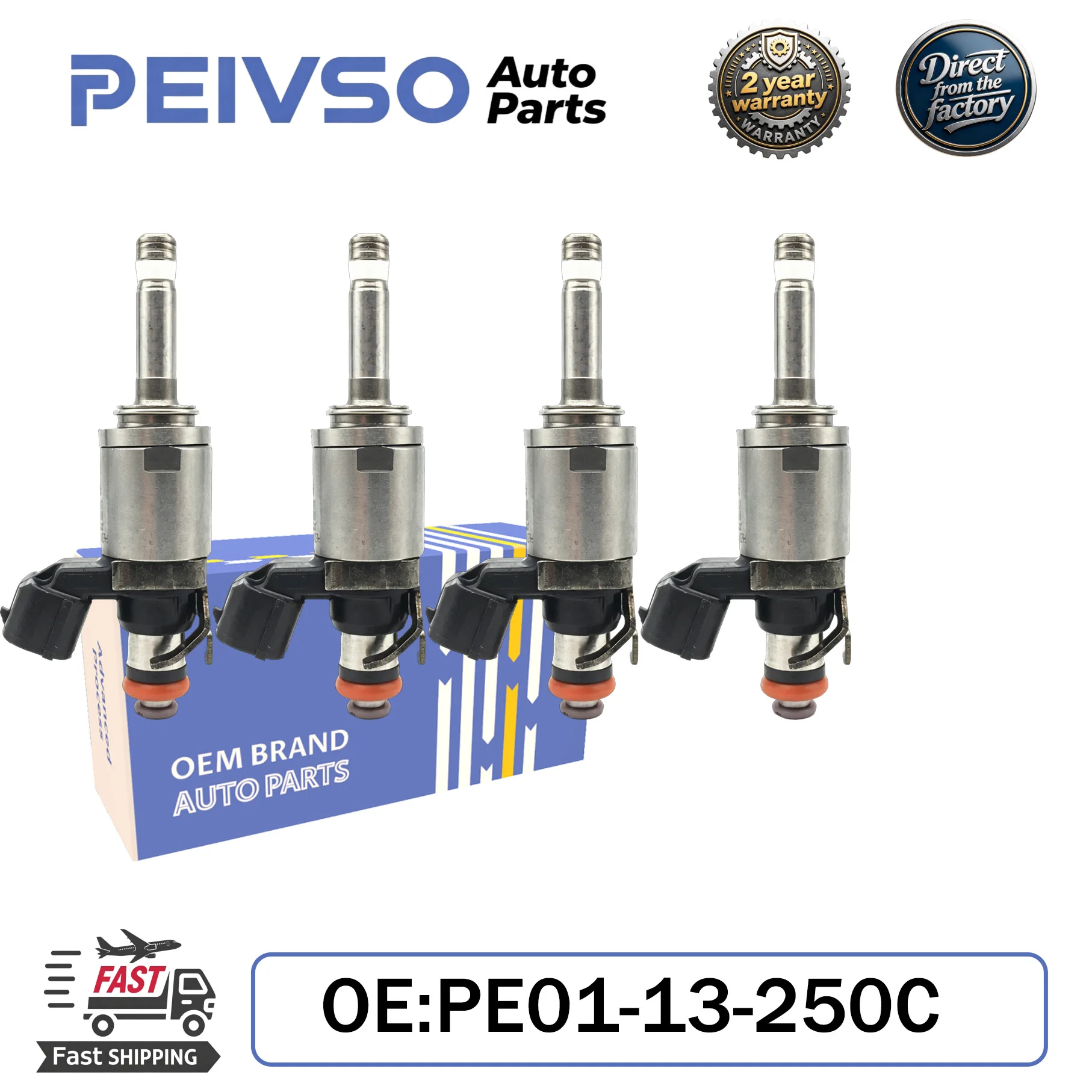 PEIVSO 4pcs PE01-13-250C PE01 13250C  Fuel Injector For Mazda 3 AXELA 6 ATENZA CX3 CX4 CX5 MX5 CX-3 MIATA 2.0L 2012-2018 4CX-4