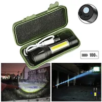 Portable USB Rechargeable LED Flashlight - Waterproof Tactical Torch with 3 Lighting Modes