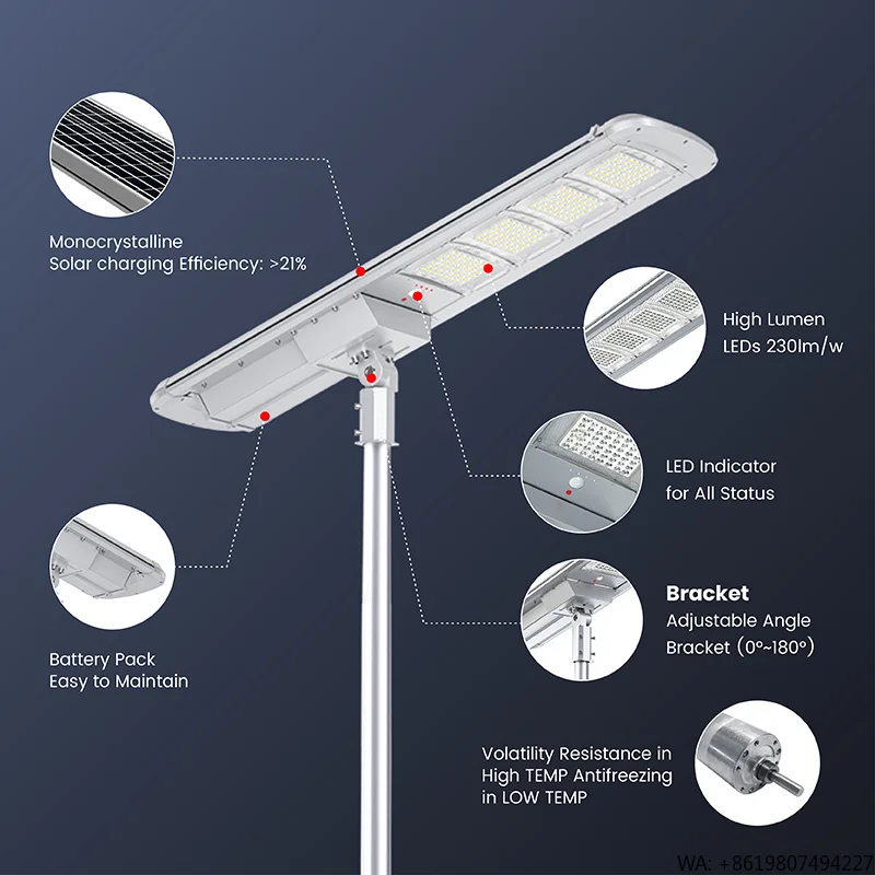 

SRESKY 50w Solar Street Light Self Cleaning Led Street Light Farola Led Para Exterior IP65 Street Light