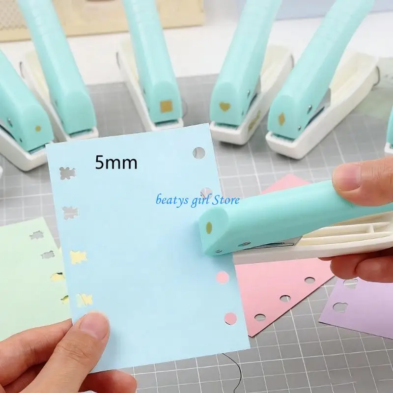 C7AB Ergonomic Plastic Hole Punches Multipurpose Single Hole Puncher For Handmade Beads Craft Scrapbooking Card Making