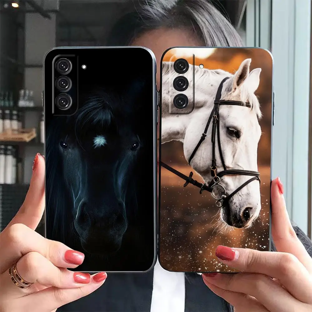 Phone Case For Samsung Galaxy S23 S22 S21 S20 FE S10 S10E S9 S8 PLUS ULTRA Case Funda Shell Coque Cover Handsome Animal Horse