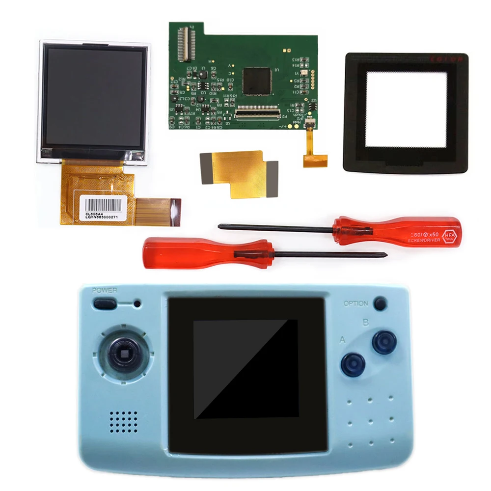 

Для NGPC Slim: комплект с ЖК-экраном с подсветкой 2,2 дюйма и 5 уровнями яркости для консоли SNK Neo Geo Pocket Color Slim