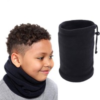 New Kids Girls Boy Polar Fleece Thickened Neck Warmer Scarf Tube Adjustable Face Cover Veil Camping Skiing Cap Headwear Warm Hat