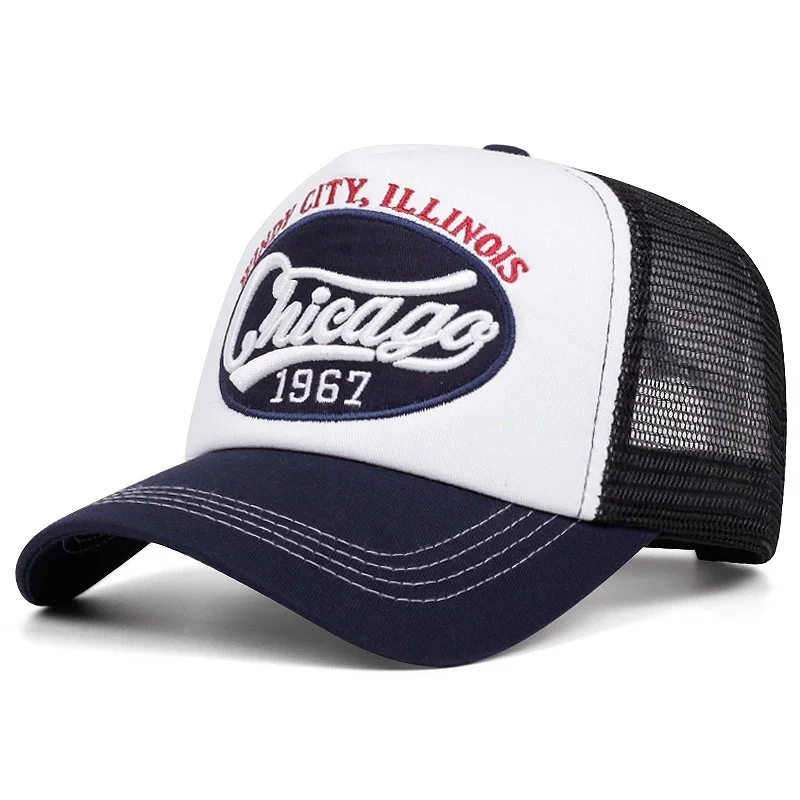 1967 letter embroidered baseball cap breathable mesh truck driver cap men's and women's outdoor sports event mesh cap image 4