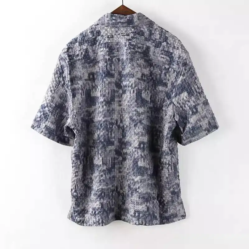 HKSH 2026 Summer New Men's Niche Design Loose Fit Versatile Casual Short Sleeve Shirt Short Sleeved Shirts Drop Shoulder HK22130