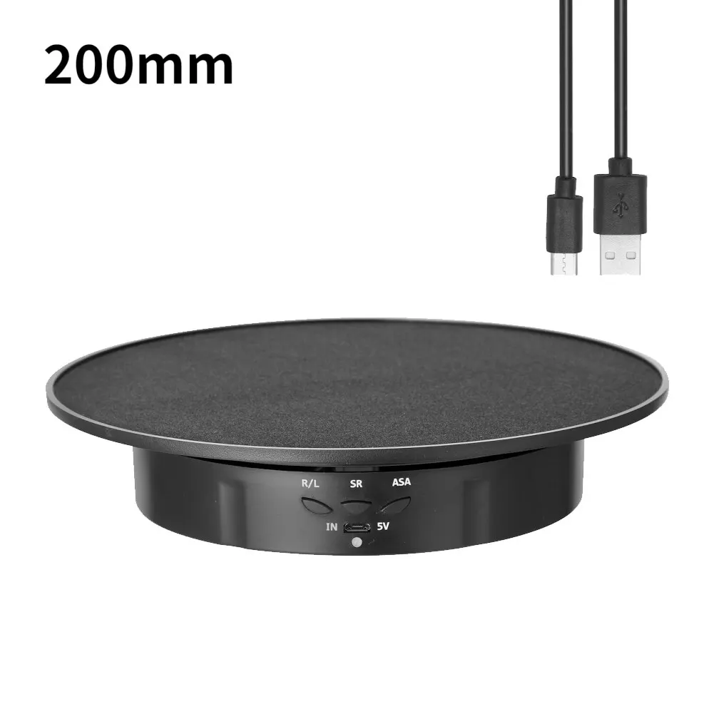 3 snelheden elektrische roterende displaystandaard spiegel 360 graden draaitafel sieradenhouder batterij / USB-voeding voor fotografie-opnamen