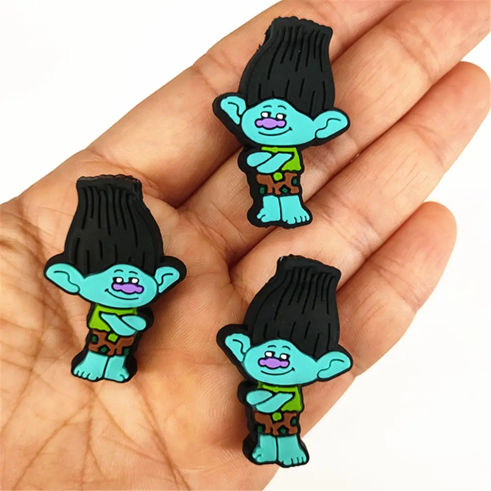 5pcs cartoon PVC trolls poppy Focal Beads for DIY bracelet necklace anklet pen Accessories