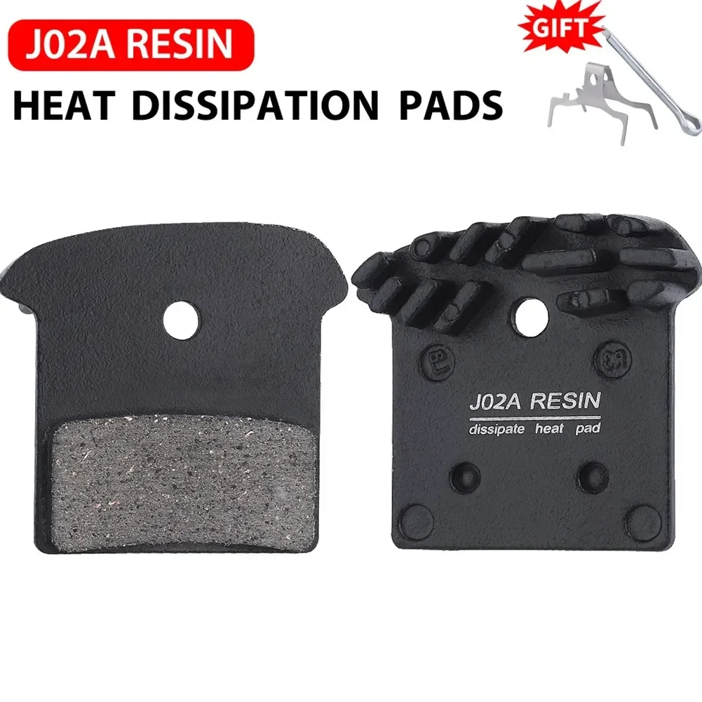 1 Pair MTB Bike J02A Resin Cooling Fin Ice Tech Bicycle Hydraulic Disc Brake Pads Oil Brake Calipers SLX Deore XT XTR M8000