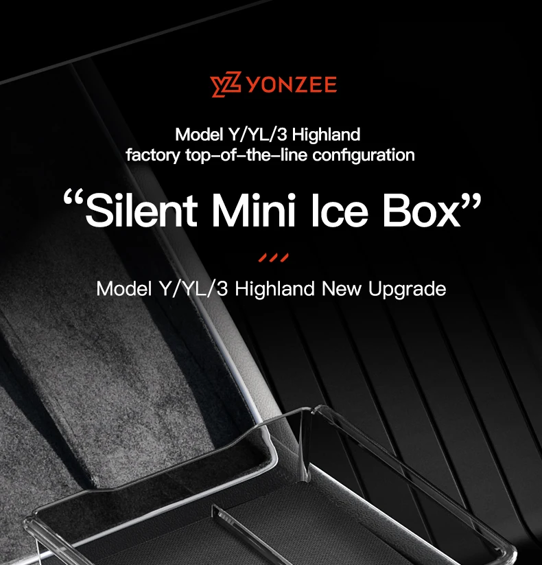YZ für Tesla Model 3 ModeY YL Juniper Highland Armlehnen-Aufbewahrungsbox aus ABS mit rutschfester Silikonmatte, Auto-Zubehör-Organizer 2026 – Detail 1