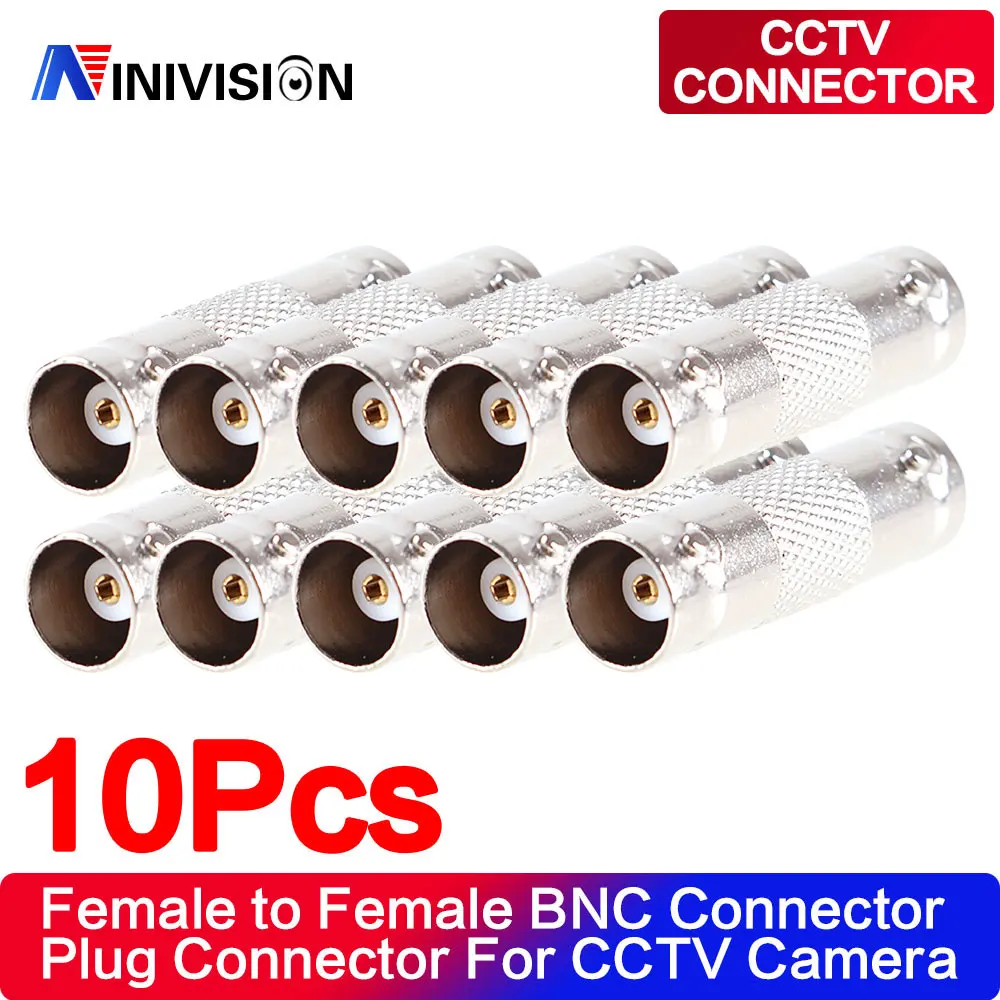 

10 X BNC Female to Female Inline solderless female cctv BNC connector BNC injector for cctv system CCTV Camera Accessories