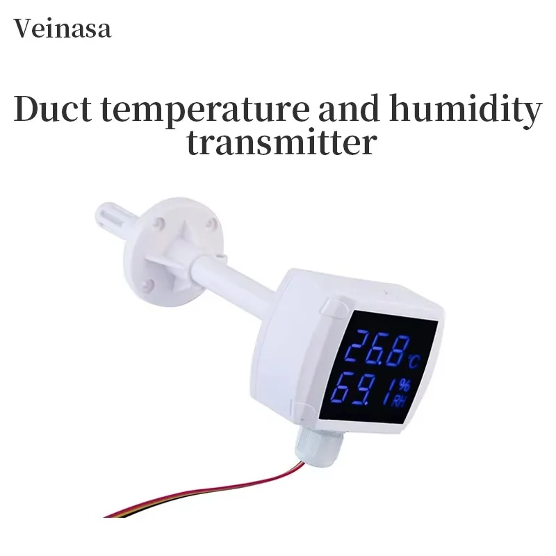 HTW-GS2 High-Precision Duct Humidity and Temperature Transmitter Pipeline Humidity Sensor  Digital Hydrometer With Display