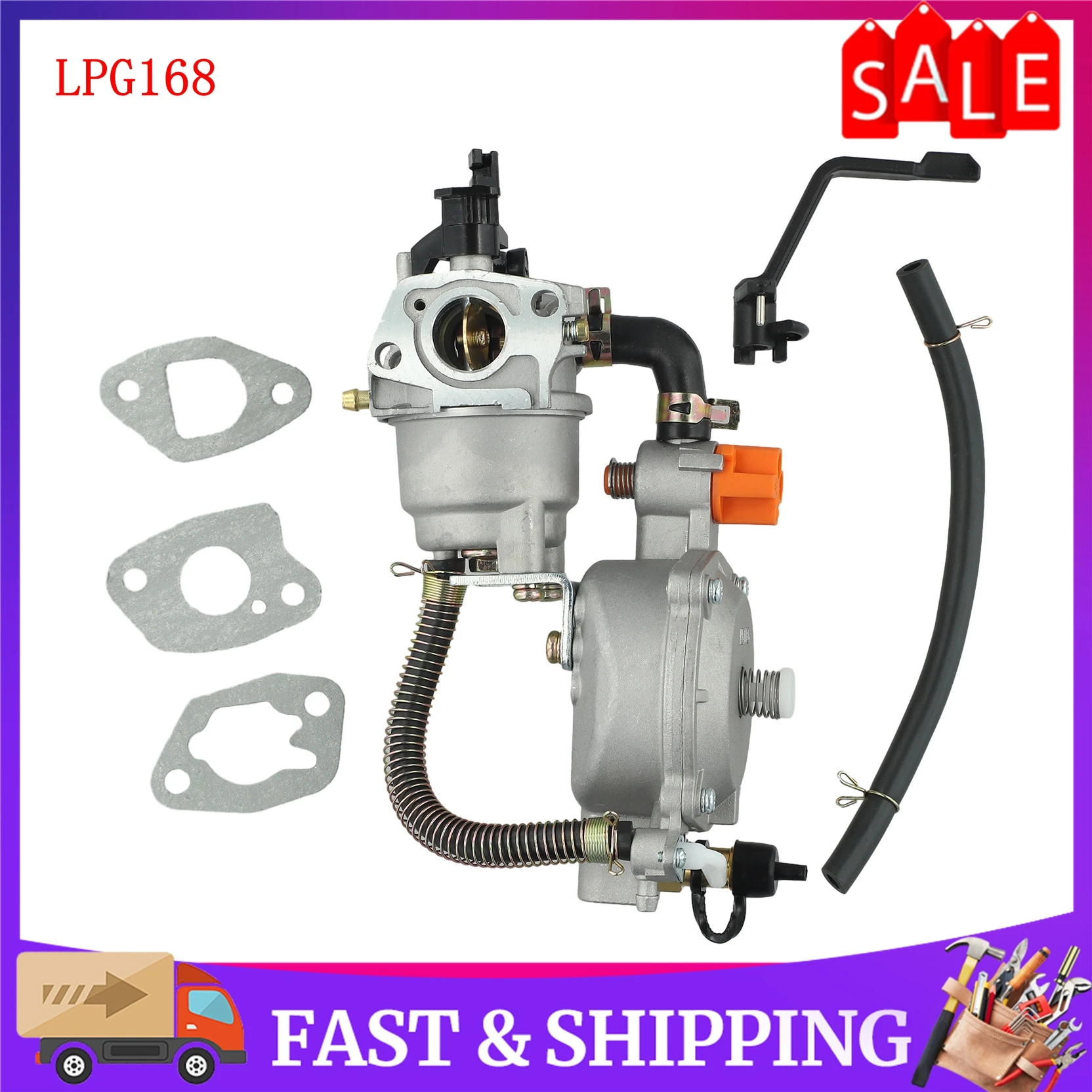 

LPG168 170 Gasoline Generator Dual Fuel Carburetor Kit 1KW To 3.5KW 168F 170F 6.5HP 2-3KW LPG-NG Conversion Kits Generator Parts