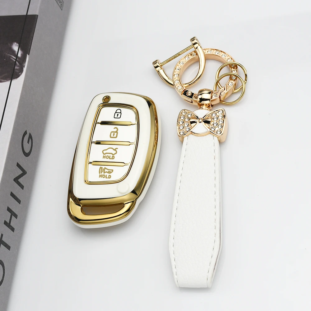 Auto Keyless Accessories Car Smart Key Case Cover For Hyundai Creta Santa Fe Rena Sonata I10 I30 I40 Ix35 Ix45 Tucson Elantra