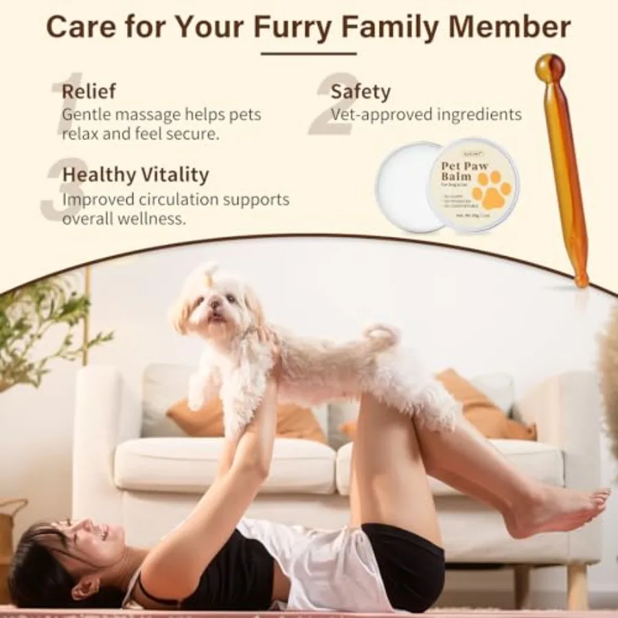 Kit de Massage des pattes de chien 4 en 1, avec baume naturel des pattes et bâton d'acupression, Support de santé des articulations pour chiens et chats âgés, améliore le Mobil