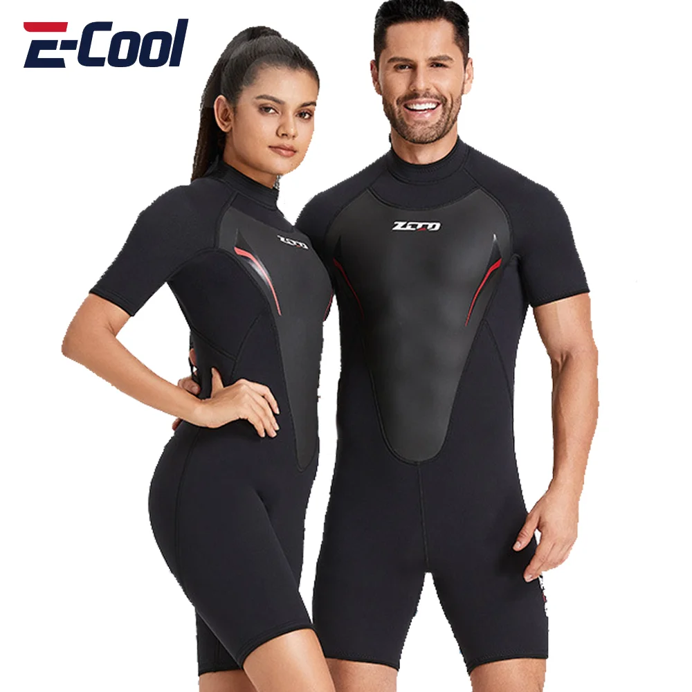 

3MM Men Shorty Wetsuit Elastic One-Piece Diving Suit for Women Comfortable for Scuba Snorkeling Surfing Outdoor Water Sports