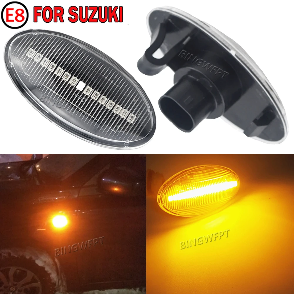 2x Sequential Flashing LED Turn Signal Side Marker Light For SUZUKI Alto Celerio Jimny Splash Swift III 2005-2010 Swift IV 2010