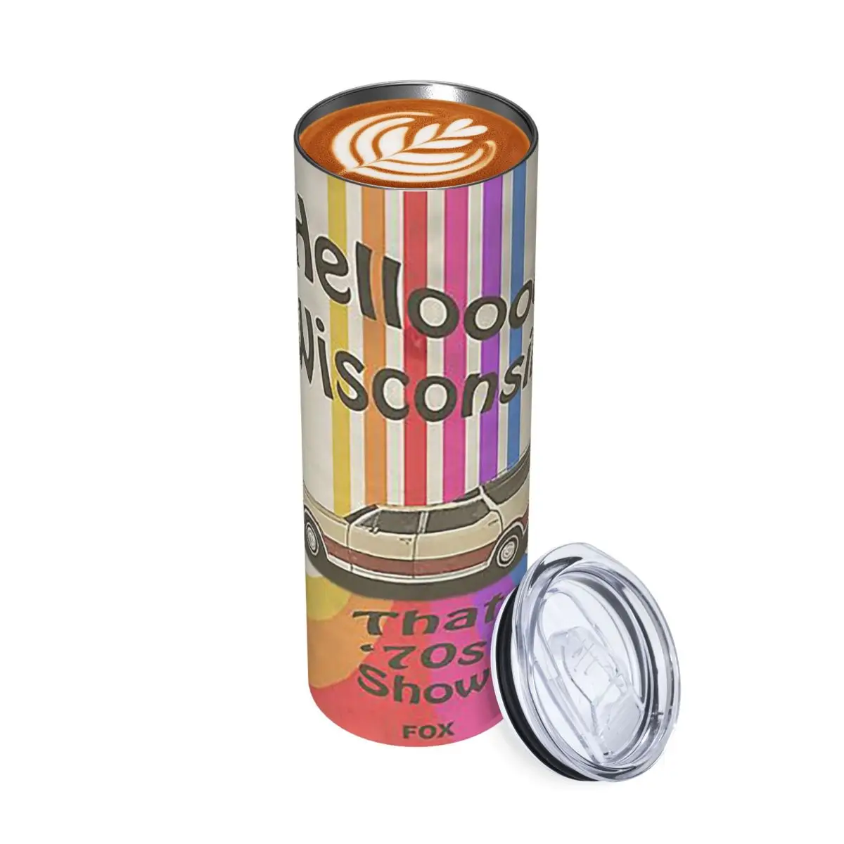 Hello Wisconsin Stainless Steel Tumbler Vacuum Insulated Mugs Thermal Cold Cup Straws With Lid 20oz