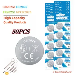 5-50 pz CR2025 DL2025 2025 3V batterie a bottone al litio batteria piatta per chiave auto/portachiavi Audi Mercedes Nissan scale giocattoli ecc