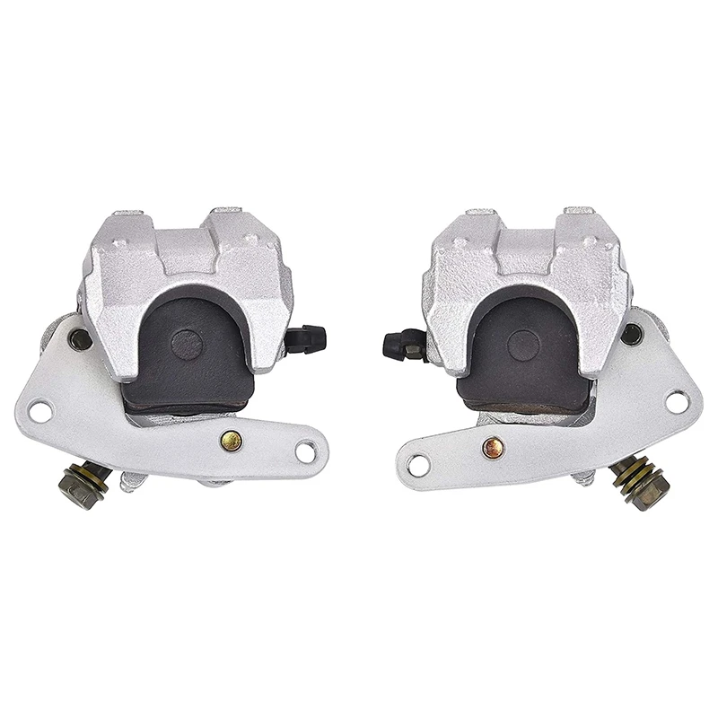 Front Right & Left Brake Caliper With Pads For Yamaha Banshee 350 Grizzly 350 400 450 Big Bear 250 350 450 Blaster 200