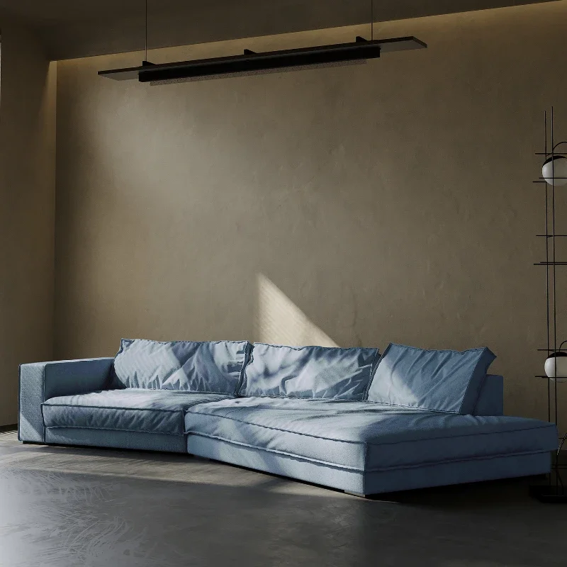

Large Corner Sofa down Living Room Modern Minimalist Frosted Fabric