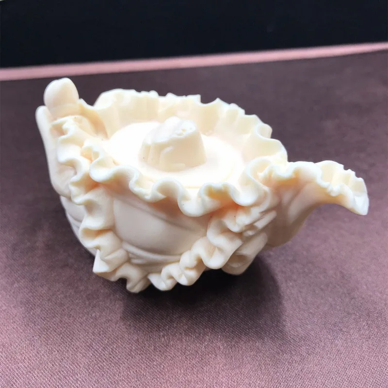 Factory Direct Supply Ivory Nut Carved Lotus Multi-Son Duofu Ornaments Ivory Nut Lotus Lotus Leaf Carving Crafts