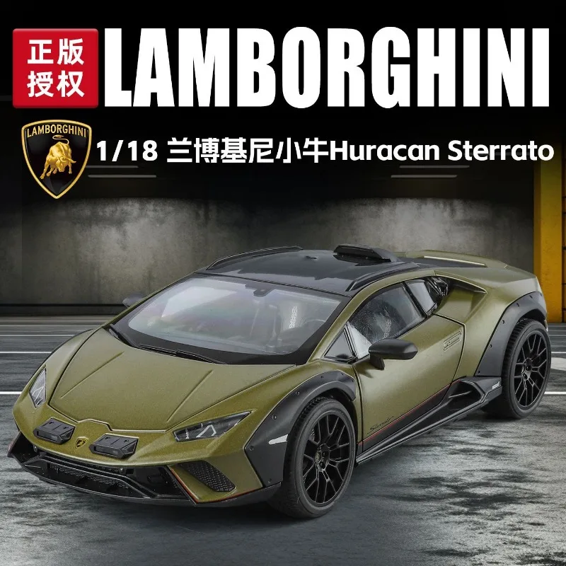1-18-ランボルギーニ-ダイキャスト合金製スーパーカーモデル、4つの開閉可能なドア、前輪ステアリング付き、コレクター、趣味、展示用