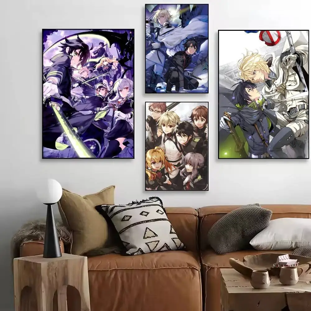Classic Anime S-Seraph of The End Manga Posters High Quality Self-adhesive Wall Art Decorations Color Prints Sticky