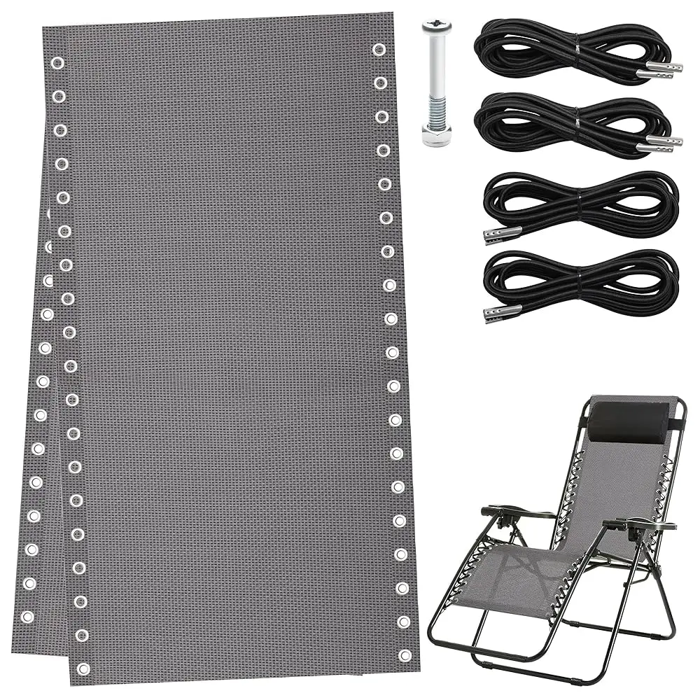 

Replacement Fabric For Zero Gravity Chair 21"" W X 63“H, Reclining Patio Gravity Chairs Repair Cloth With 4Pcs Replacement Cord