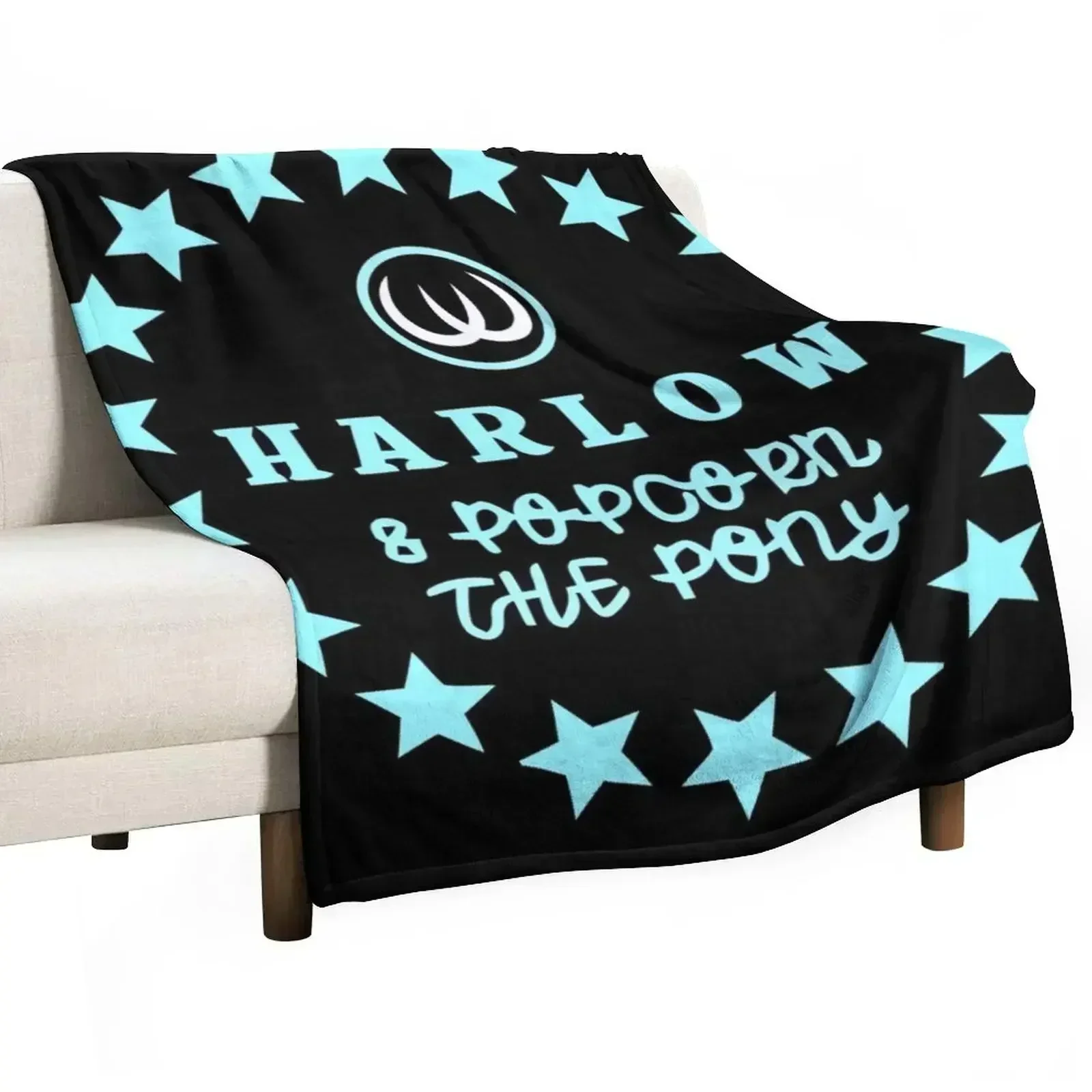 

Harlow And Popcorn Merch Popcorn The Pony Throw Blanket Shaggy Warm Cute Plaid Large Blankets