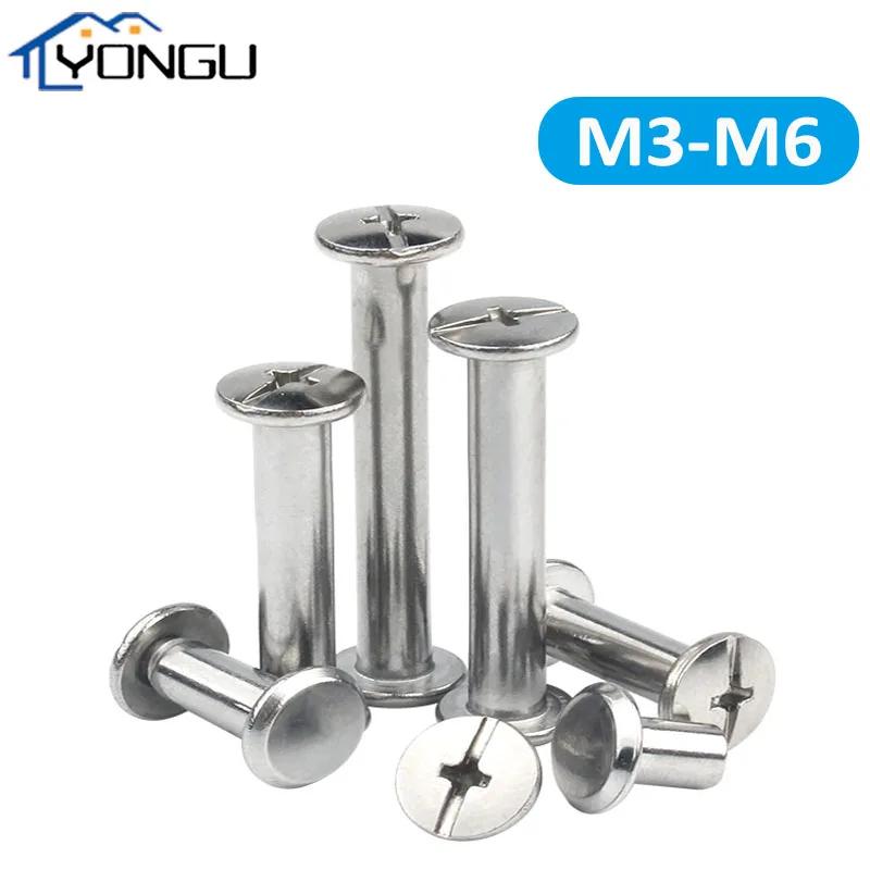 304 Stainless Steel Snap Rivet Books Butt Screw Photo Album Binding Screws Book To Lock Bolt M3 M4 M5 M6