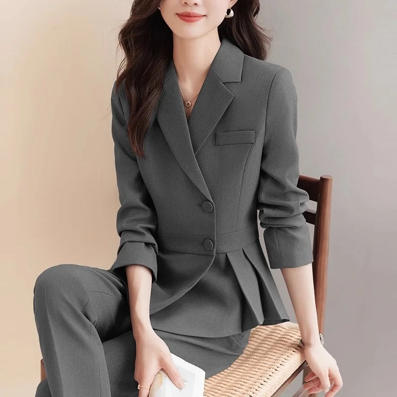

Busin Suit Set Women's Spring Autumn 2025 New Elegance Profional Hotel ering Manager Workwear Front Desk orm