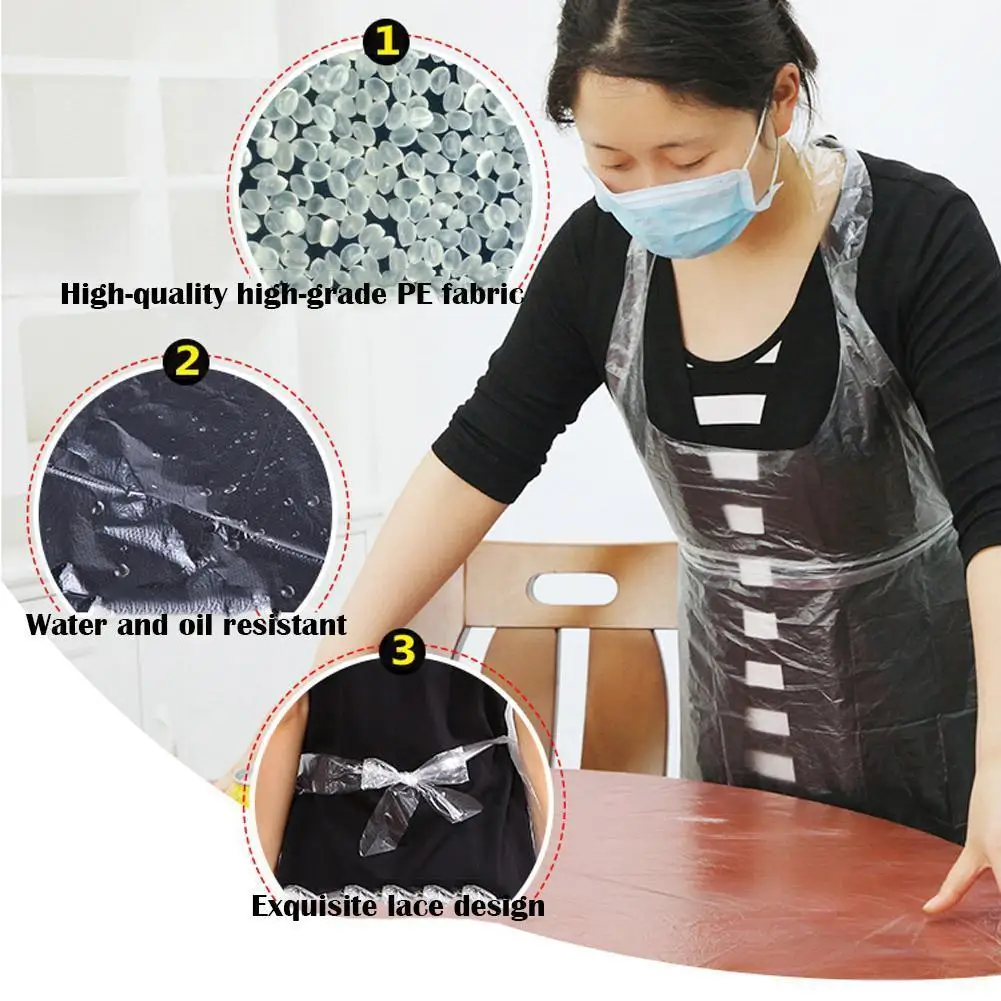 Disposable Apron Transparent Kitchen Cooking Dining Waterproof Oil Proof Hot Pot Lobster Household Restaurant Wholesale Supply