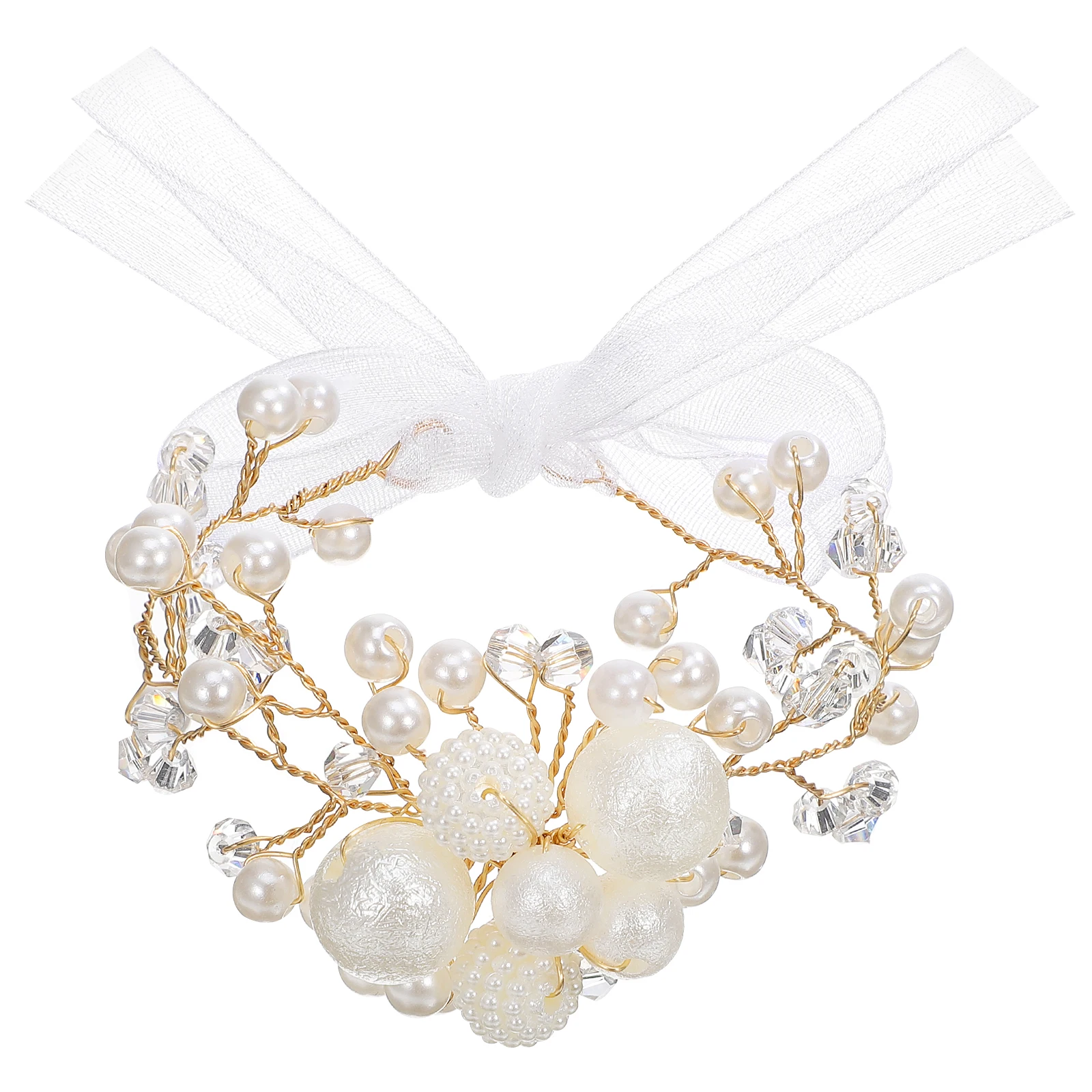

Pearl Hand Flower Wedding Wristband Bridal Bridesmaid Lovely Design Comfortable Texture Elegant Engagement Party