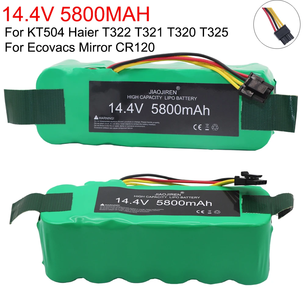 14.4V 5800mAh NI-MH Battery for Panda X500 for Kitfort KT504 for Dibea X580 X900 Vacuum Cleaner for Ecovacs Mirror CR120 Battery