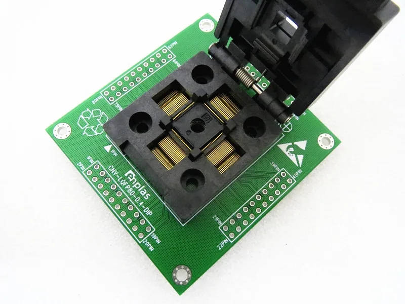 Test Socket Programming Socket LQFP80, QFP80, FPQ-80-0.4-01 Burn-in Socket
