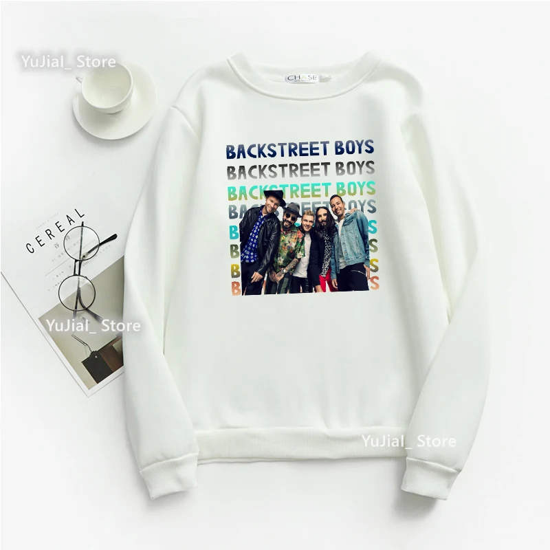 Newest Backstreet Boys Graphic Print Gray Sweatshirt Girls Harajuku Kawaii Clothes Vintage Hoodies Women Long-Sleeved Jumper