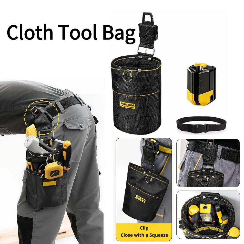 Tool Bag Pouch Rotatable Quick Hanging Nail Pocket Tool for Woodworking Electrician Mechanic 1680D Oxford Cloth Tool Bag Belt