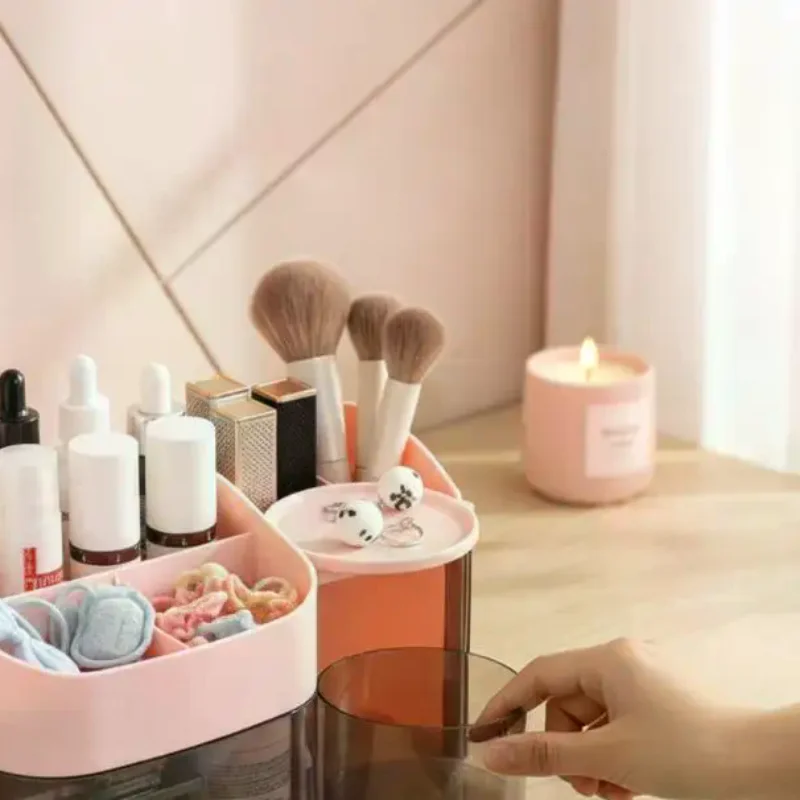 Makeup Organizer With Transparent Drawer Multiple Compartment For Vanity Storing
