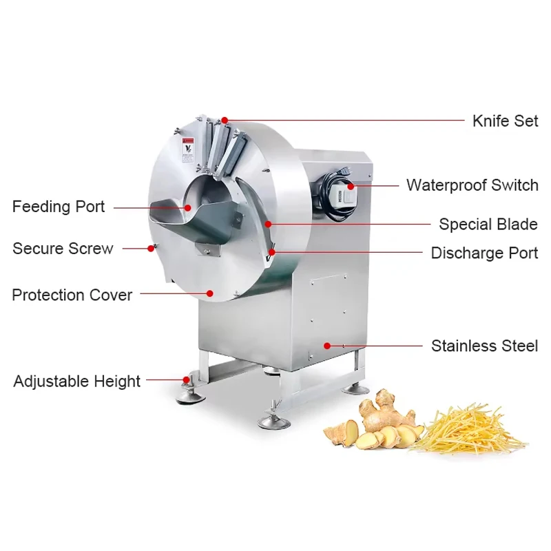 Home Entertainment Electric Vegetable Cutter For Shredded Potatoes Electric Vegetable Cutting Machine 220V