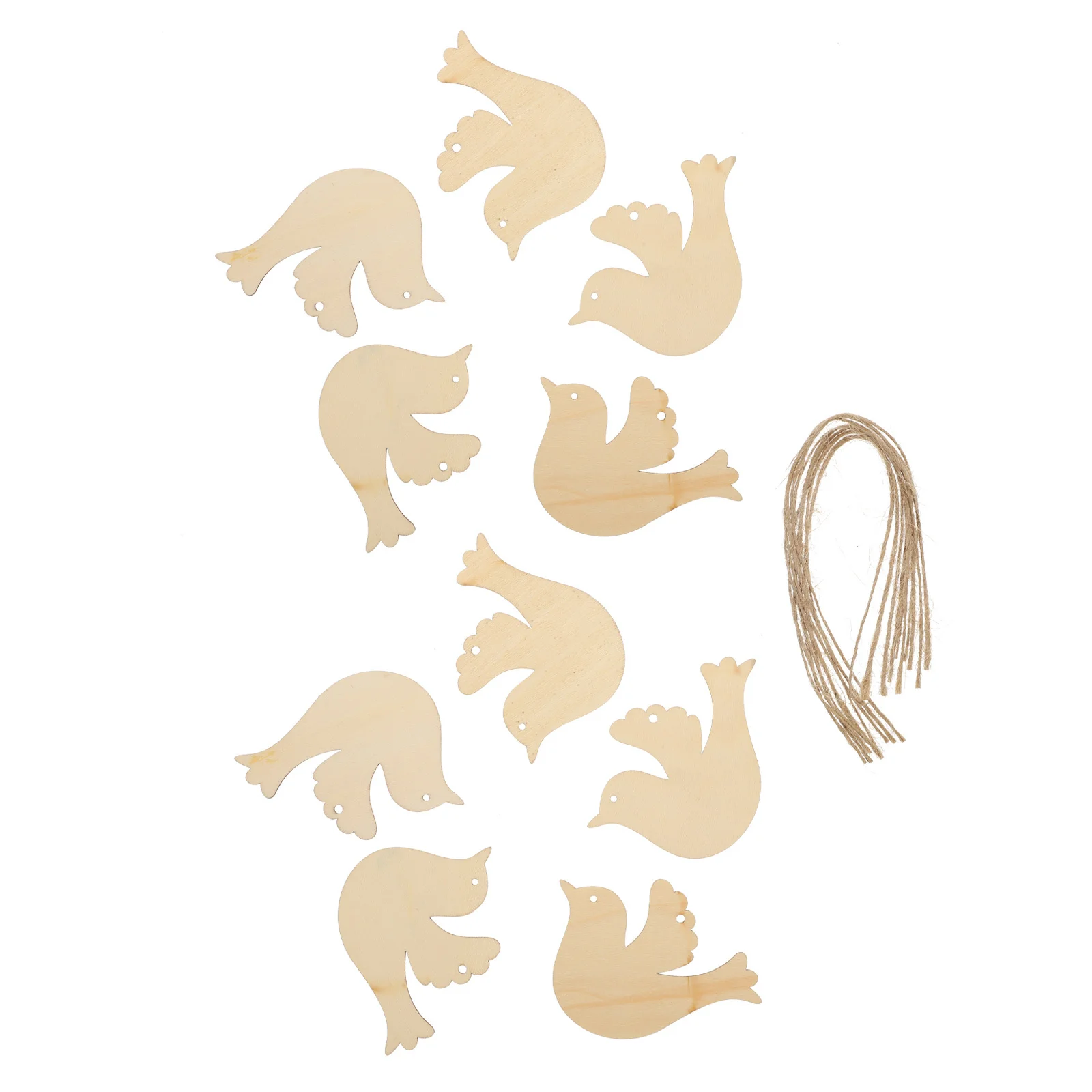 

50Pcs Wooden Bird Cutouts Unfinished DIY Wood Craft Pieces Xmas Hanging Ornament Supply Wooden Cutout Wood Slice