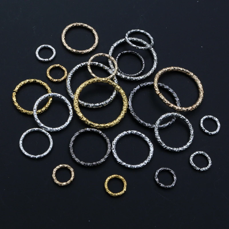 50-100pcs/lot 8 10 15 18 20mm 5-Colors Jump Rings Round Twisted Split Connectors For Diy Jewelry Finding Making Supplies