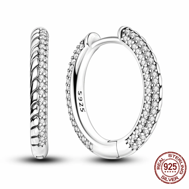 

High-quality S925 sterling silver earrings, round earrings for women, perfect for anniversary and wedding jewelry gifts.