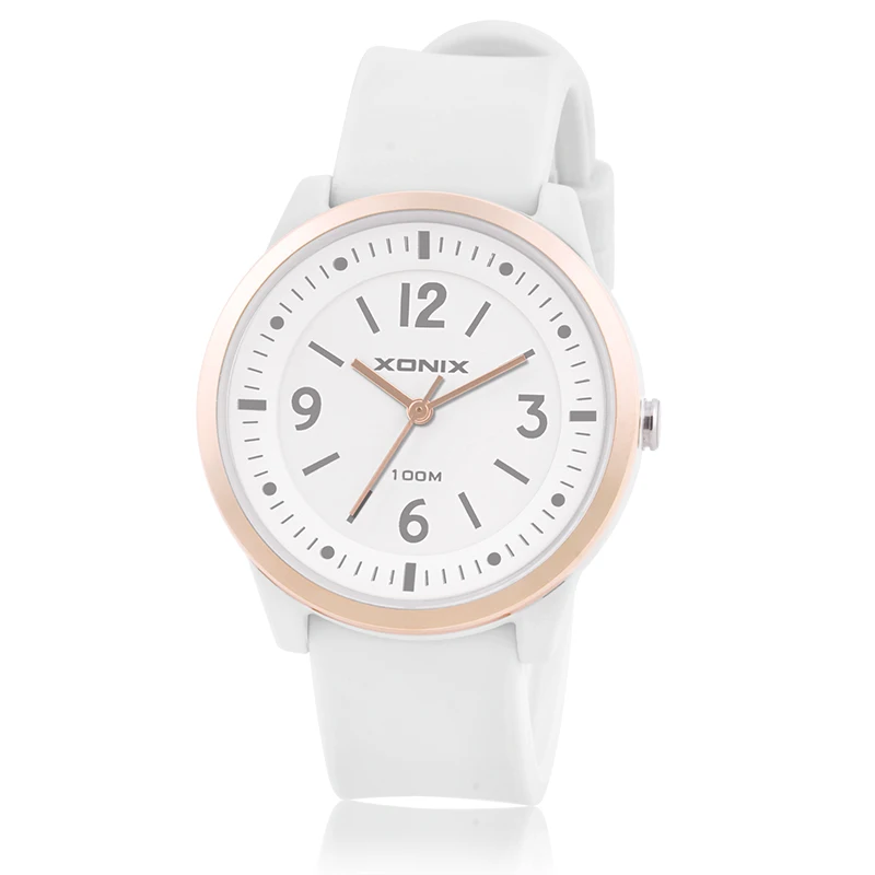 

XONIX New Candy Swim Diver Waterproof 100M Student Girls New Fashion Women Watches Wristwatch Quartz OM