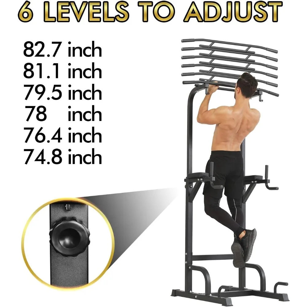 Power Tower, Pull Up Bar Dip Station/Stand for Home Gym Strength Training Workout Equipment