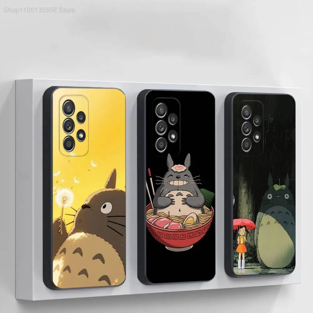 

CUTE T-TotoroS-ES Anime Phone Case For Samsung S 25,24,23,22,30,21,10,9,Ultra,Plus,Lite,FE,4,5G Black Soft Case