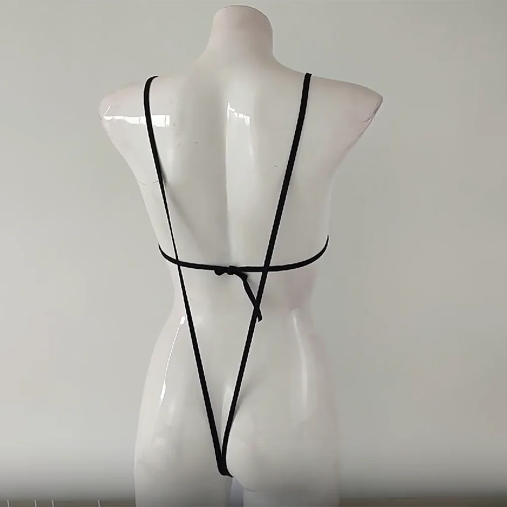 

For Nightwear Backless Nightwear Crotchless Bodysuit High Cut Jumpsuit Female Home Use Slight Stretch Regular Length