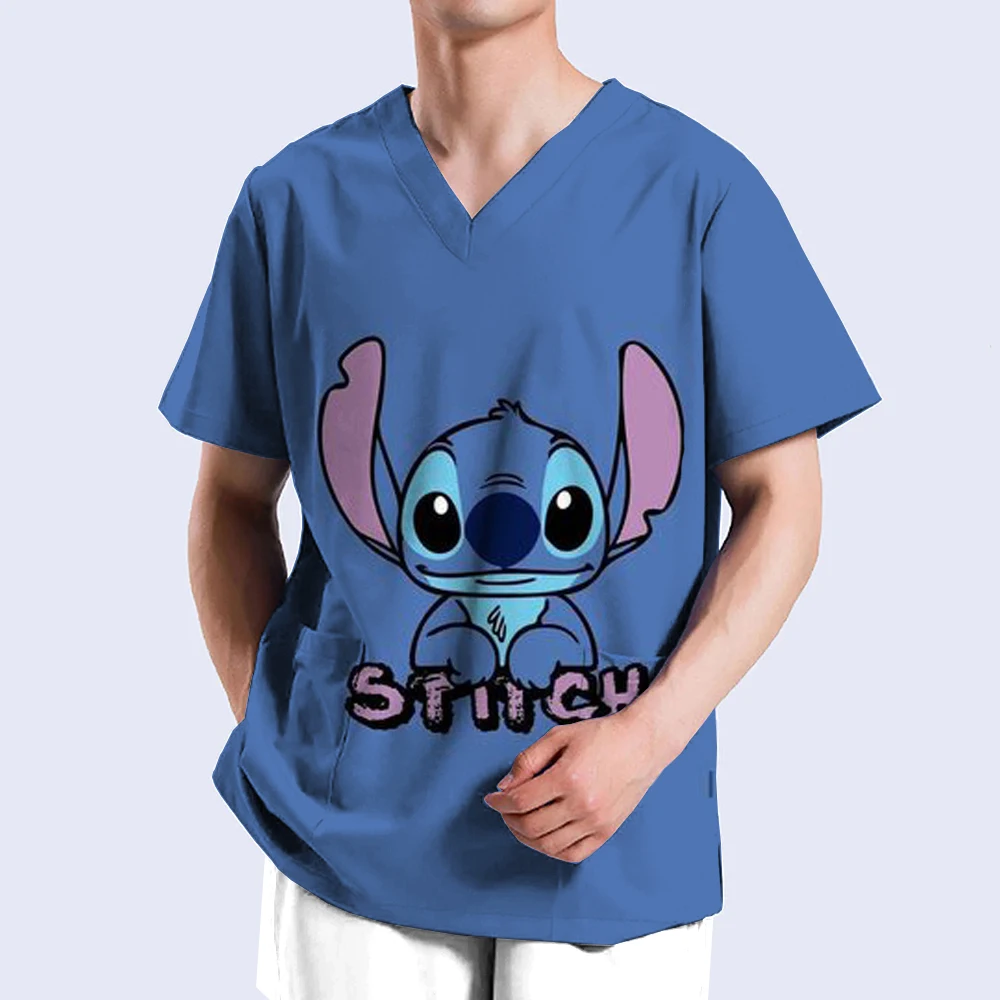 Wholesale Nurse Uniform men Unisex Hospital Accessories Doctor Nurse Surgery Scrubs Tops Disney Stitch Pet Store Work Clothes