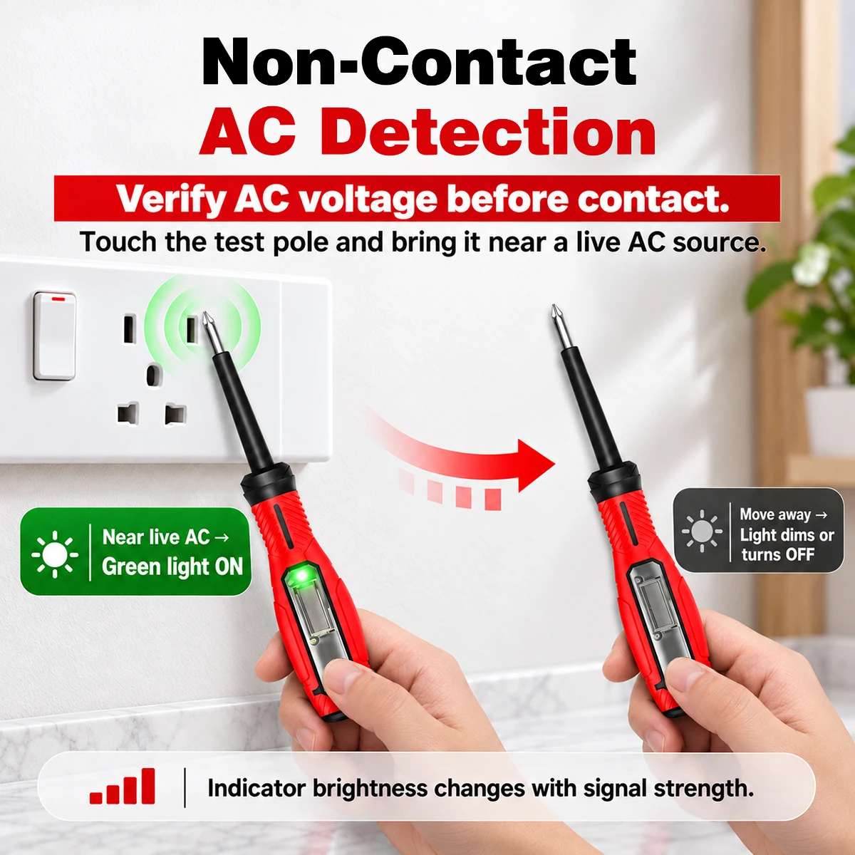 Non-Contact Screwdriver Voltage Tester Pen 12-250V LCD Display Screen Voltmeter Detector Electrical Pen Voltage Indicator TOOLS