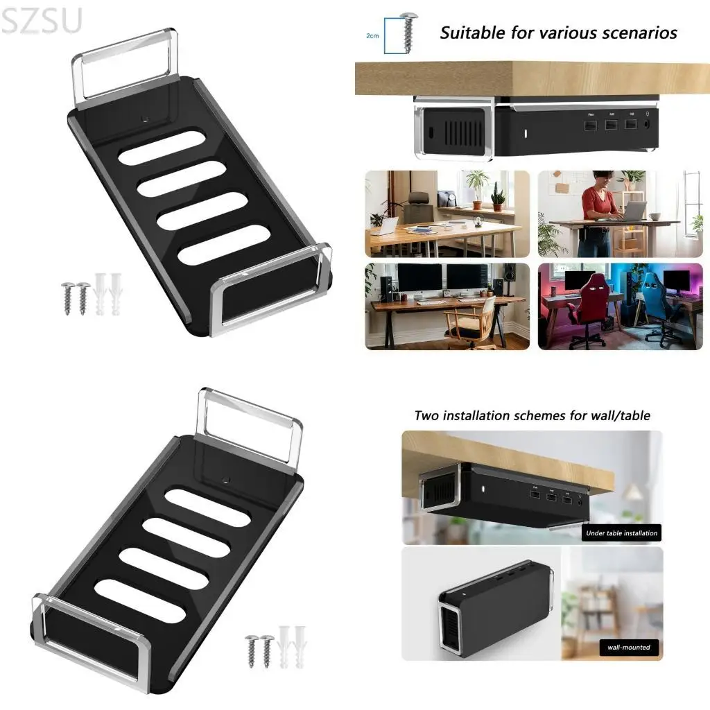 SZSU Acrylic Under Desk Laptop Mount Under Desk Shelf Holder Replace for D3100
