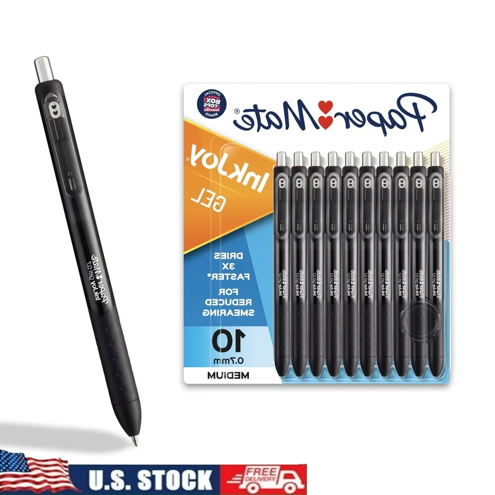 

InkJoy Gel Pens 0.7mm Medium Point Black Quick Dry Smudge Proof Ergonomic Grip 10 Count Value Pack Office School Writing Tools